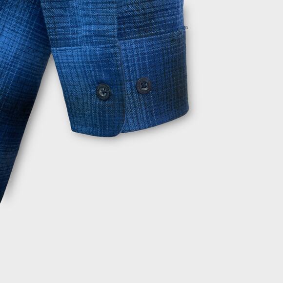 Men's Pendleton long sleeve blue plaid button down Mason shirt cotton medium - Picture 5 of 9